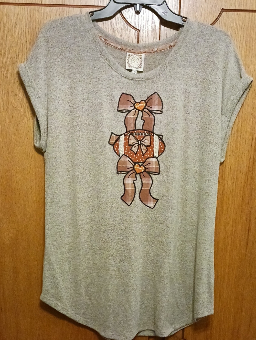 Ladies Size Large Football Theme Top NWT